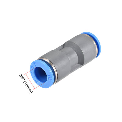 Harfington Straight Push Connectors Quick Release Pneumatic Connector Plastic Union Pipe Tube Fitting Grey 5Pcs