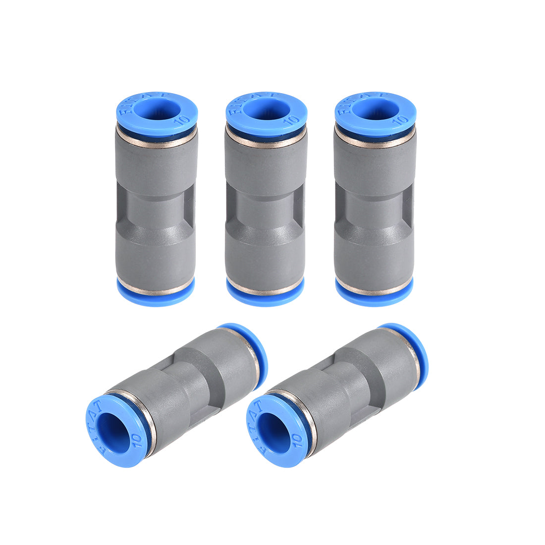 Harfington Straight Push Connectors Quick Release Pneumatic Connector Plastic Union Pipe Tube Fitting Grey 5Pcs