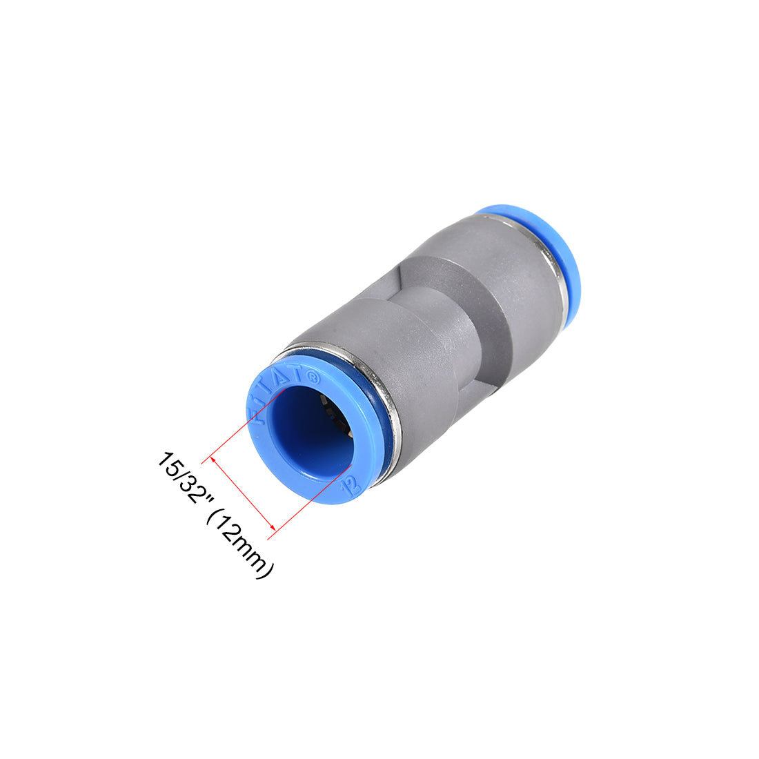 Harfington Straight Push Connectors Quick Release Pneumatic Connector Plastic Union Pipe Tube Fitting Grey 5Pcs