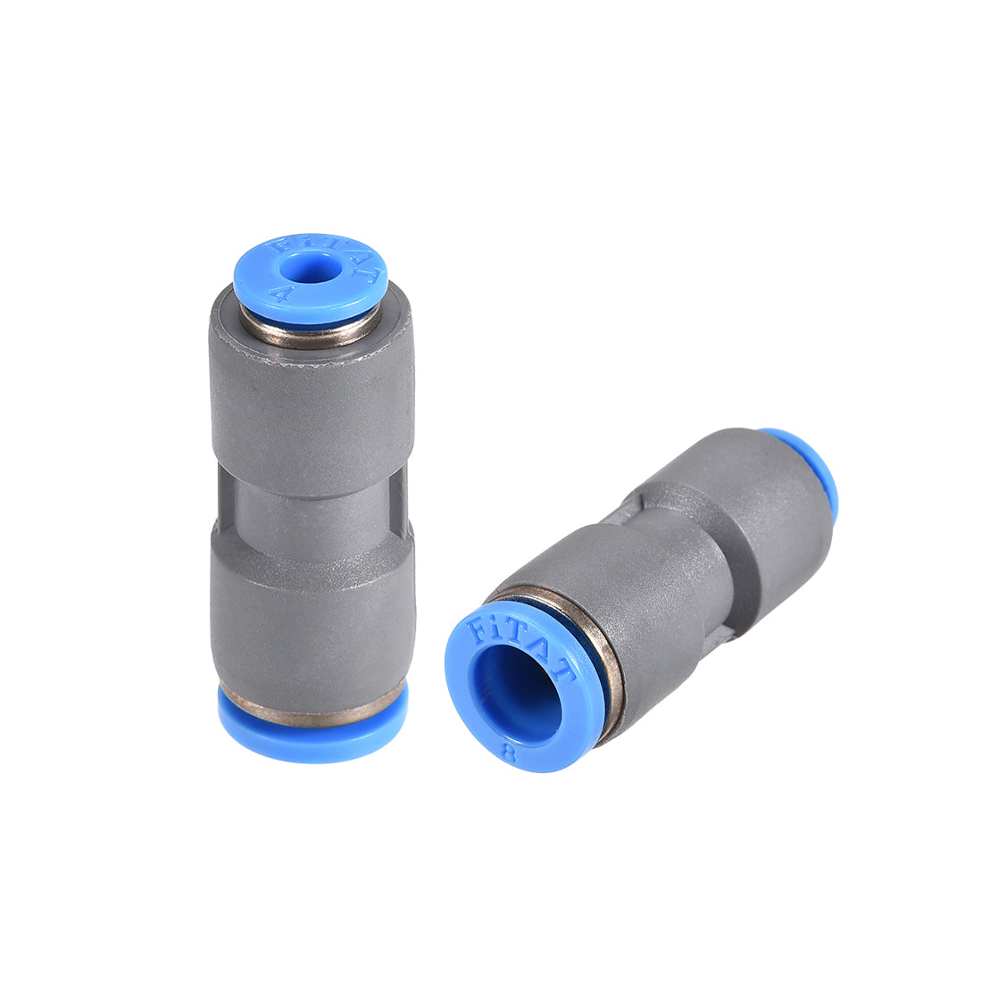Harfington Straight Push to Connector Reducer Fitting Quick Release Pneumatic Connector Plastic Union Pipe Tube Fitting Grey 2Pcs