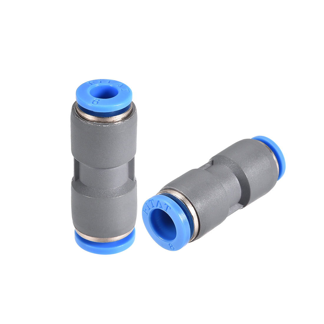 Harfington Straight Push to Connector Reducer Fitting Quick Release Pneumatic Connector Plastic Union Pipe Tube Fitting Grey 2Pcs
