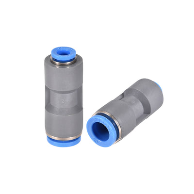 Harfington Straight Push to Connector Reducer Fitting Quick Release Pneumatic Connector Plastic Union Pipe Tube Fitting Grey 2Pcs