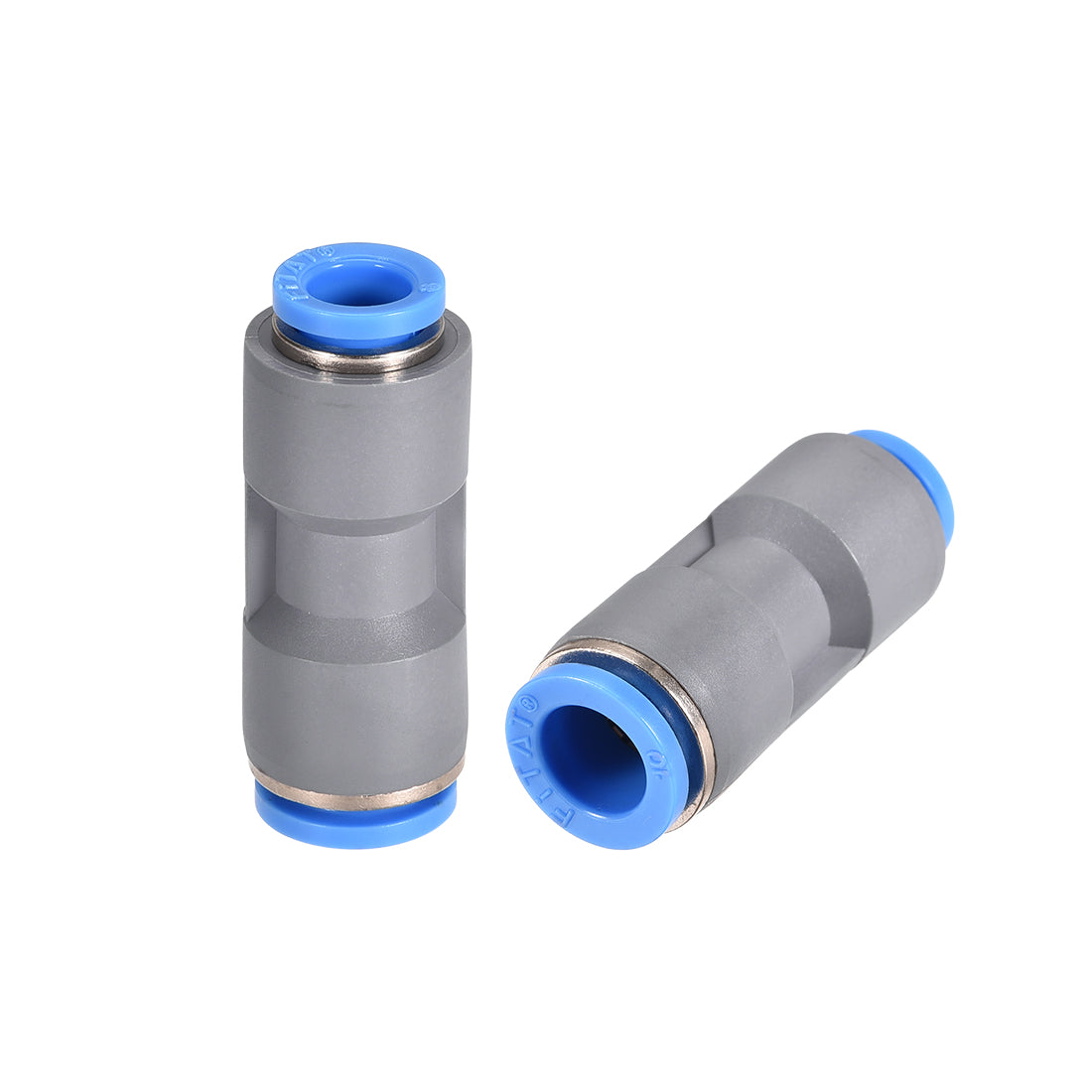Harfington Straight Push to Connector Reducer Fitting Quick Release Pneumatic Connector Plastic Union Pipe Tube Fitting Grey 2Pcs