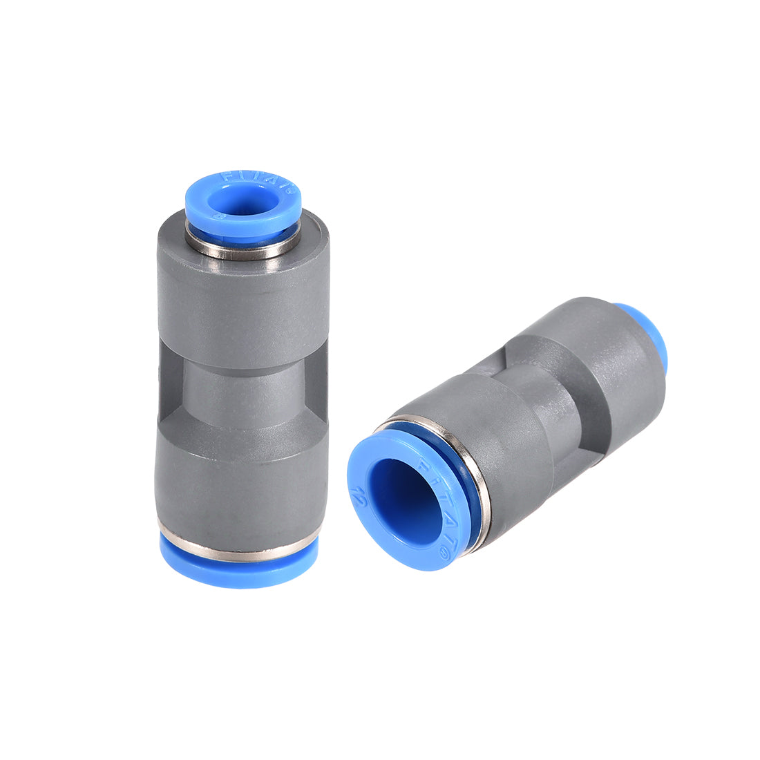 Harfington Straight Push to Connector Reducer Fitting Quick Release Pneumatic Connector Plastic Union Pipe Tube Fitting Grey 2Pcs