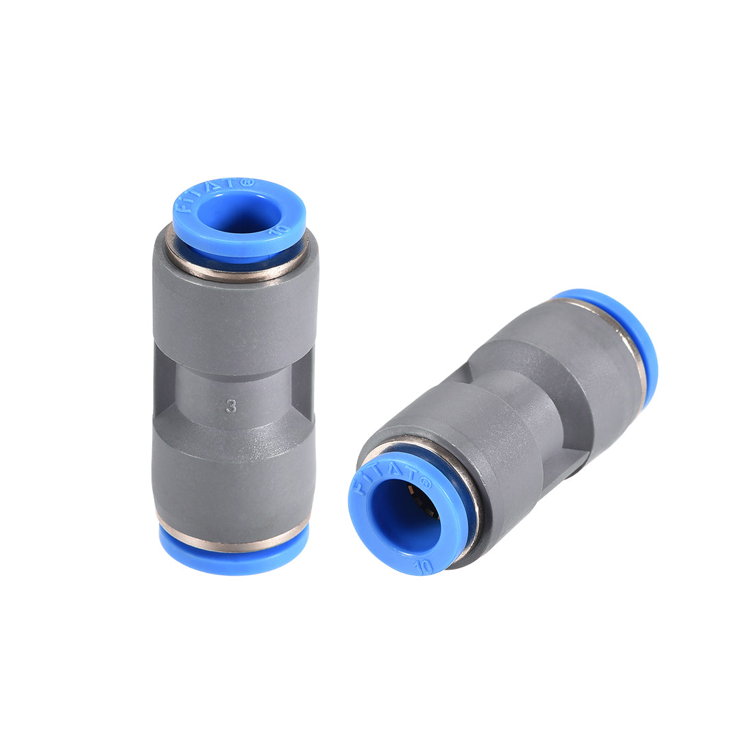 Harfington Straight Push to Connector Reducer Fitting Quick Release Pneumatic Connector Plastic Union Pipe Tube Fitting Grey 2Pcs