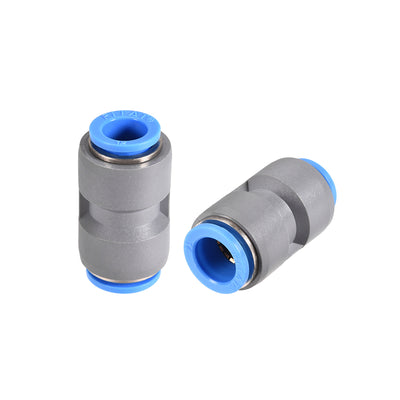 Harfington Straight Push to Connector Reducer Fitting Quick Release Pneumatic Connector Plastic Union Pipe Tube Fitting Grey 2Pcs