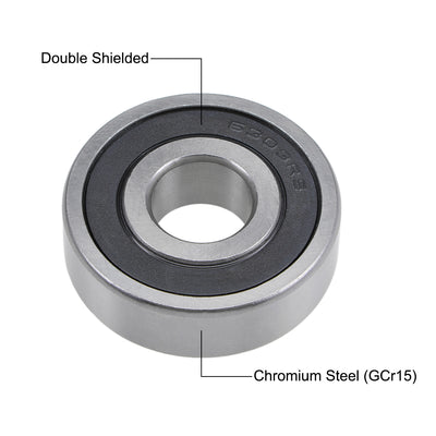 Harfington Deep Groove Ball Bearing Metric Double Shielded Chrome Steel ABEC1 Z2