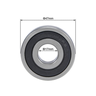 Harfington Deep Groove Ball Bearing Metric Double Shielded Chrome Steel ABEC1 Z2