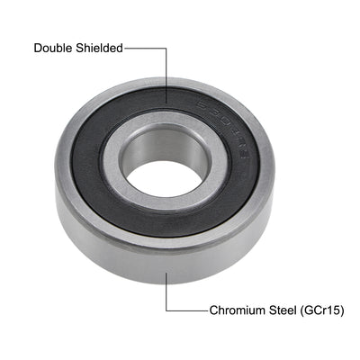 Harfington Deep Groove Ball Bearings Metric Double Seal Chrome Steel ABEC1 Z2