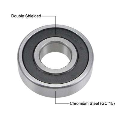 Harfington Deep Groove Ball Bearings Metric Double Seal Chrome Steel ABEC1 Z2