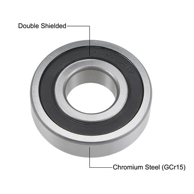Harfington Deep Groove Ball Bearings Metric Double Seal Chrome Steel ABEC1 Z2