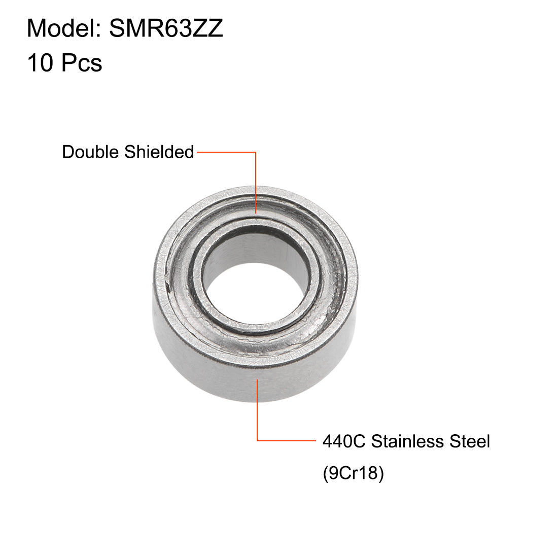 Harfington Miniature Deep Groove Ball Bearings Double Shield Stainless Steel