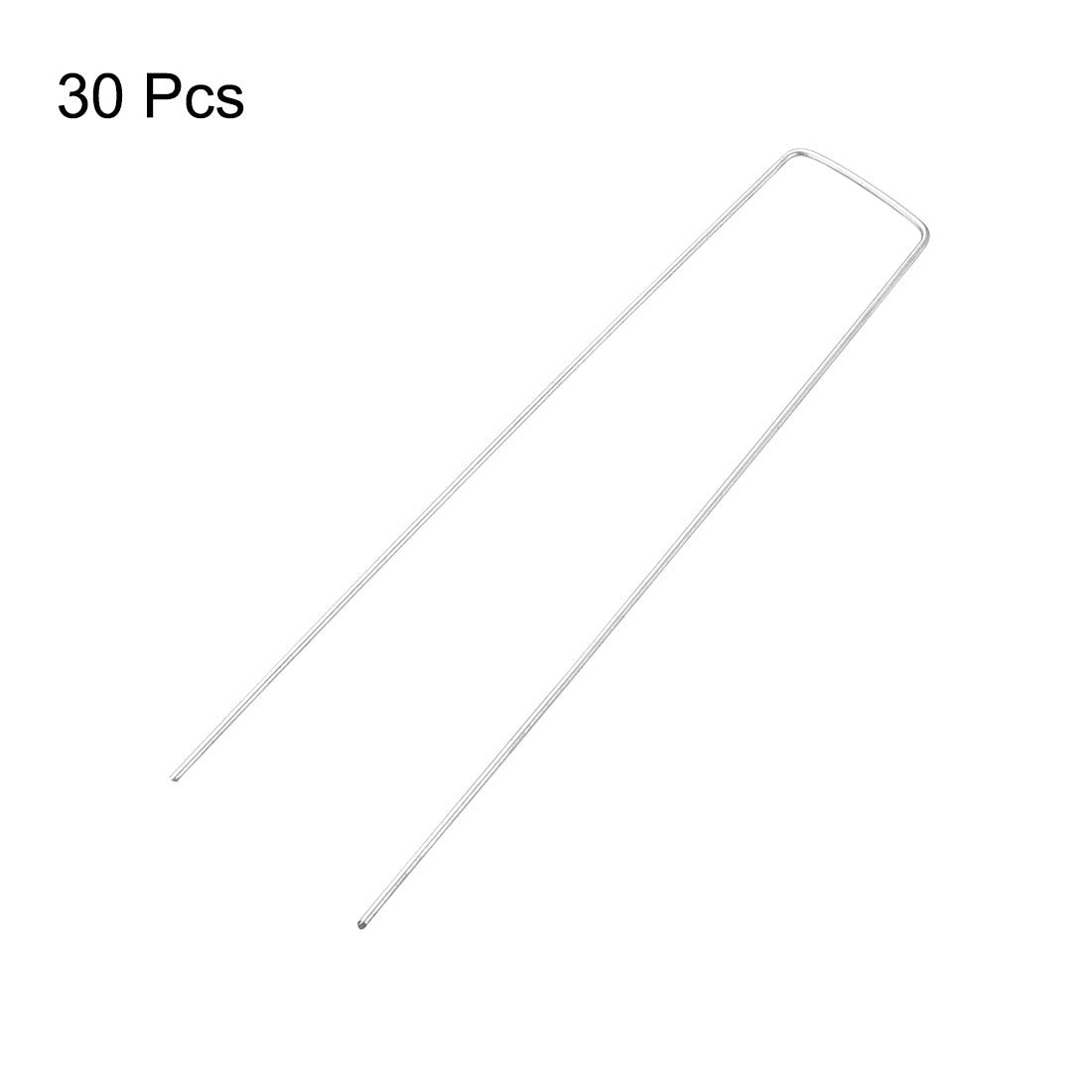 Harfington U-Shaped Garden Staples Pegs Ground U Pins 200mm 7.9-inch 2mm Dia Square 30pcs