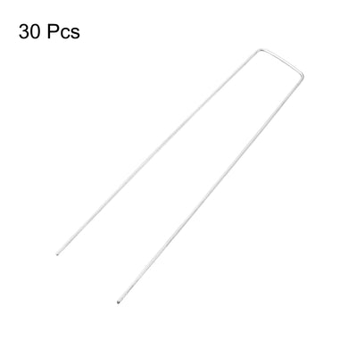 Harfington U-Shaped Garden Staples Pegs Ground U Pins 200mm 7.9-inch 2mm Dia Square 30pcs