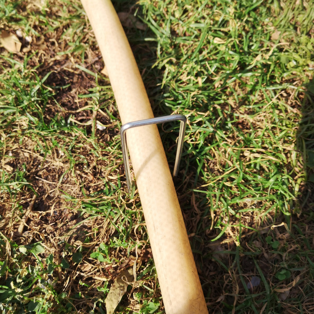 Harfington U-Shaped Garden Staples Pegs Ground U Pins 200mm 7.9-inch 2mm Dia Square 30pcs