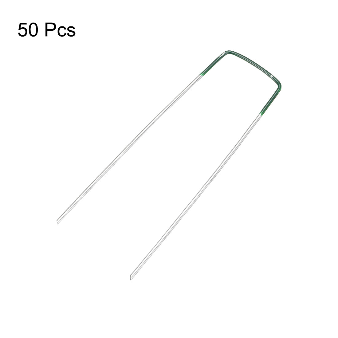 Harfington U-Shaped Garden Staples Pegs Ground U Pins 150mm 5.9-inch 2mm Dia Square 50pcs
