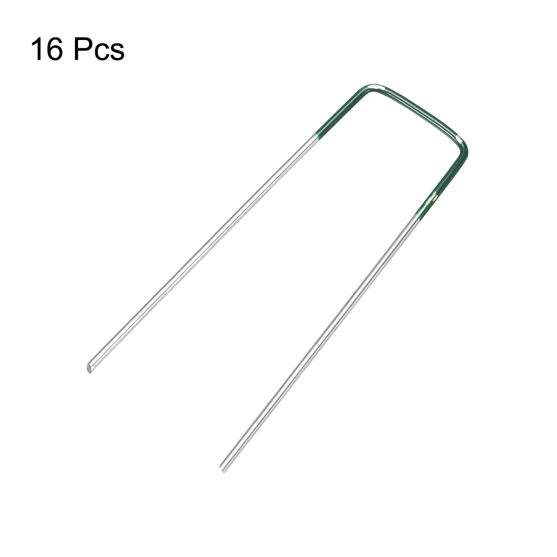 Harfington U-Shaped Garden Staples Pegs Ground U Pins 150mm 5.9-inch 3mm Dia Square 16pcs