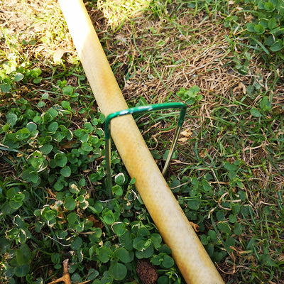 Harfington U-Shaped Garden Staples Pegs Ground U Pins 150mm 5.9-inch 3mm Dia Square 16pcs