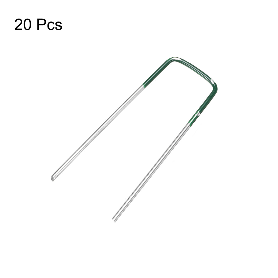 Harfington U-Shaped Garden Staples Pegs Ground U Pins 100mm 3.9-inch 3mm Dia Square 20pcs