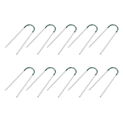 Harfington U-Shaped Garden Staples Ground U Pins 100mm 3.9-inch 3mm Dia Round 10pcs