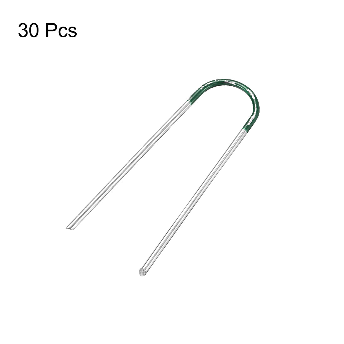 Harfington U-Shaped Garden Staples Pegs Ground U Pins 100mm 3.9-inch 3mm Dia Round 30pcs