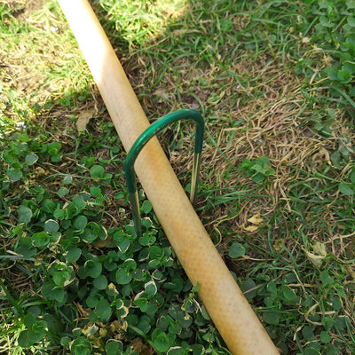 Harfington U-Shaped Garden Staples Pegs Ground U Pins 100mm 3.9-inch 3mm Dia Round 30pcs