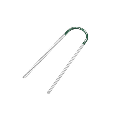 Harfington U-Shaped Garden Staples Pegs Ground U Pins 100mm 3.9-inch 3mm Dia Round 30pcs