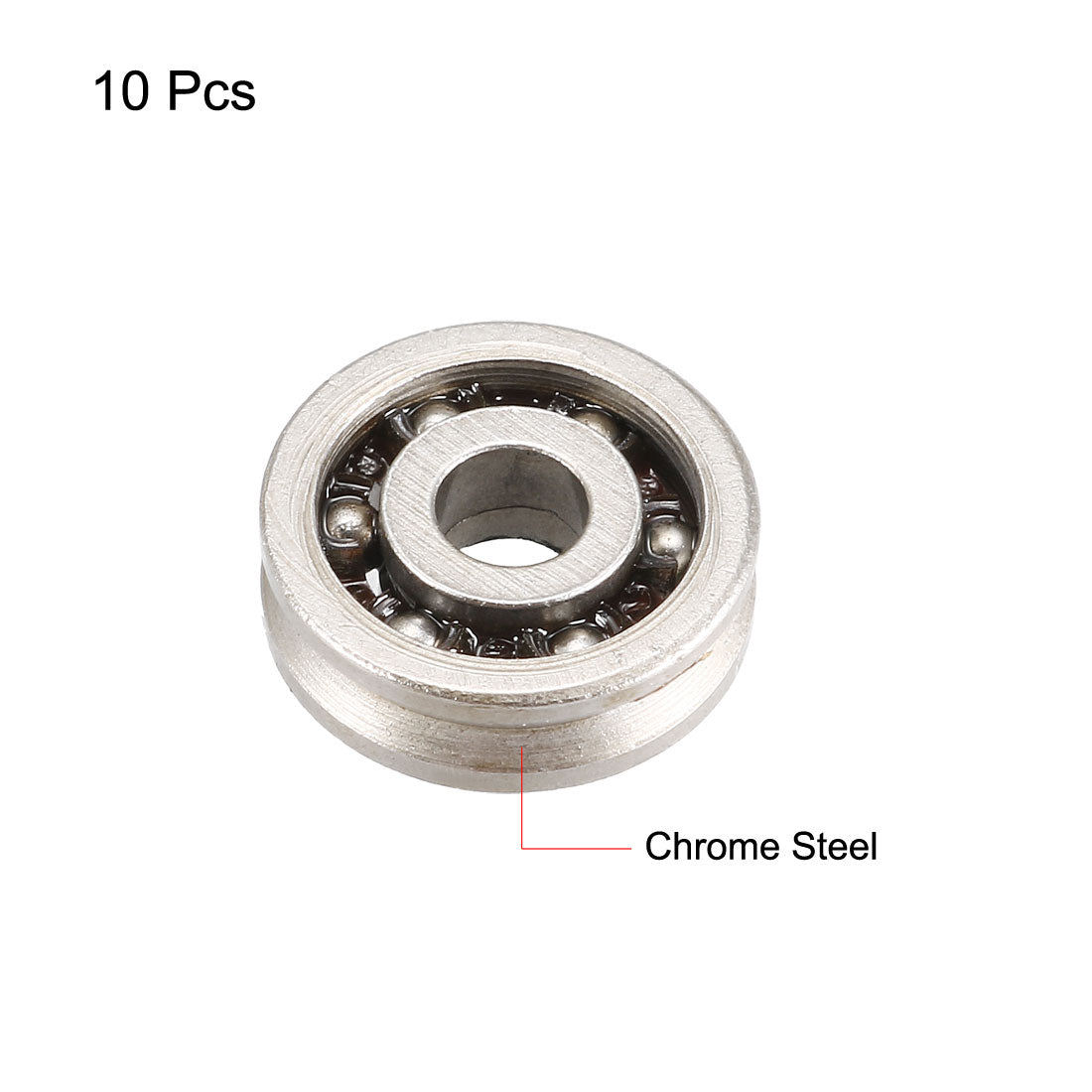 Harfington TV0310 Deep V Groove Guide Ball Bearings 3x10x3mm Single Sided Sealed (GCr15) Chrome Steel Bearings 10pcs
