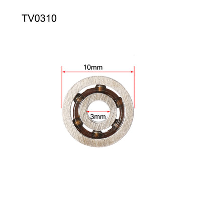 Harfington TV0310 Deep V Groove Guide Ball Bearings 3x10x3mm Single Sided Sealed (GCr15) Chrome Steel Bearings 10pcs