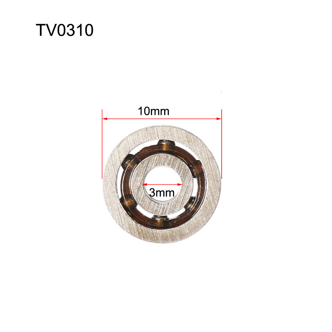 Harfington TV0310 Deep V Groove Guide Ball Bearings 3x10x3mm Single Sided Sealed (GCr15) Chrome Steel Bearings 2pcs
