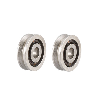 Harfington TV0310 Deep V Groove Guide Ball Bearings 3x10x3mm Single Sided Sealed (GCr15) Chrome Steel Bearings 2pcs