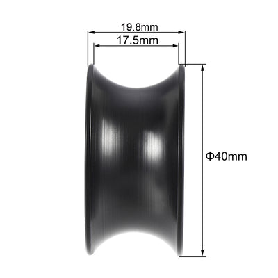 Harfington 0840UU Kugellager mit tiefer U-Rillentiefe, 8 x 40 x 19,8 mm, doppelt metallgeschirmtes Lager aus Chromstahl und Nylon