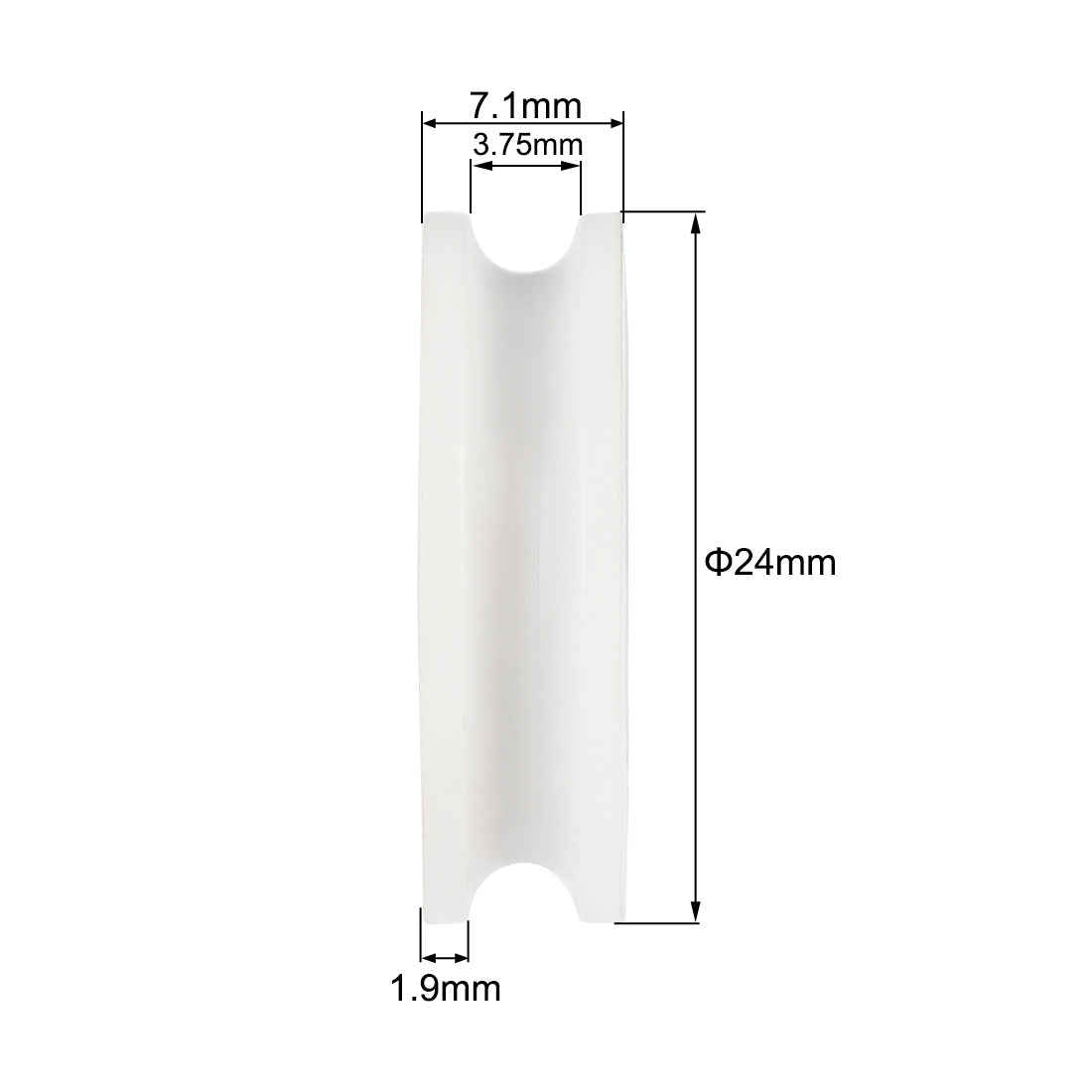 Harfington 0524UU Deep U Groove Ball Bearing 5x24x7.1mm Double Metal Shielded Chrome Steel and Nylon Bearing 2pcs