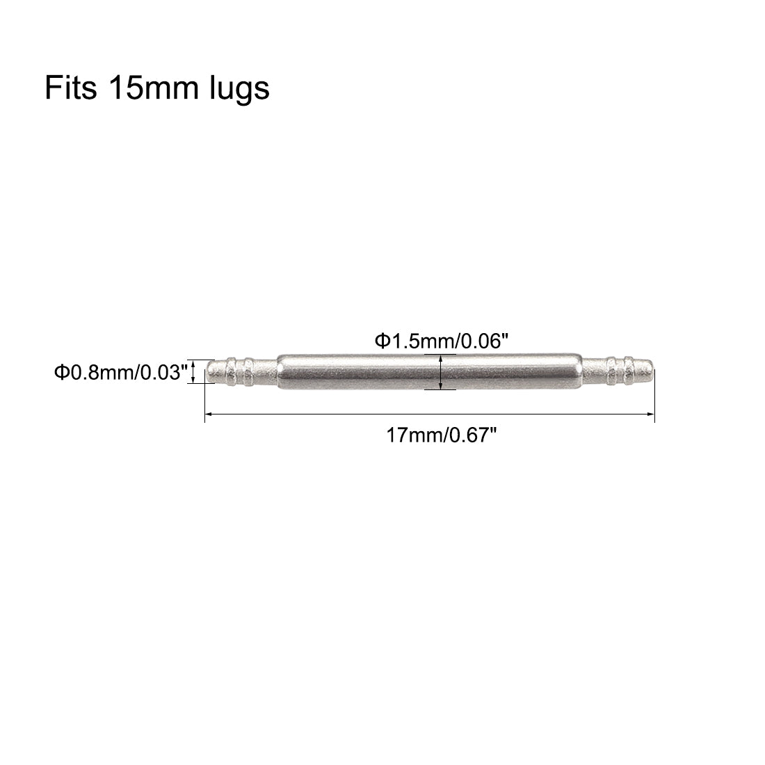 Harfington Spring Bar Pins Double Fringe Stainless Steel Watch Band Pins 20Pcs