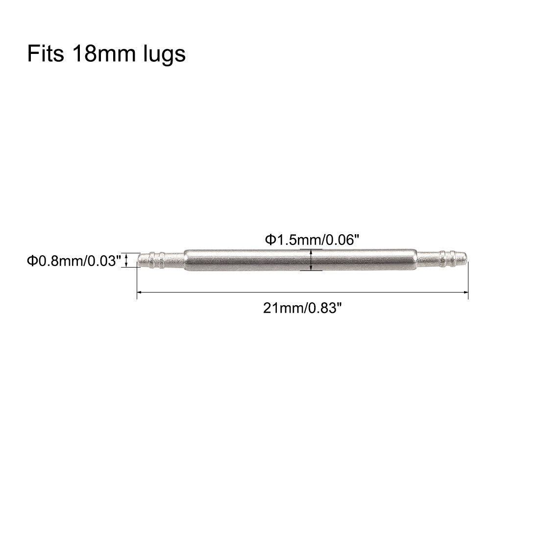 Harfington Spring Bar Pins Double Fringe Stainless Steel Watch Band Pins 30Pcs