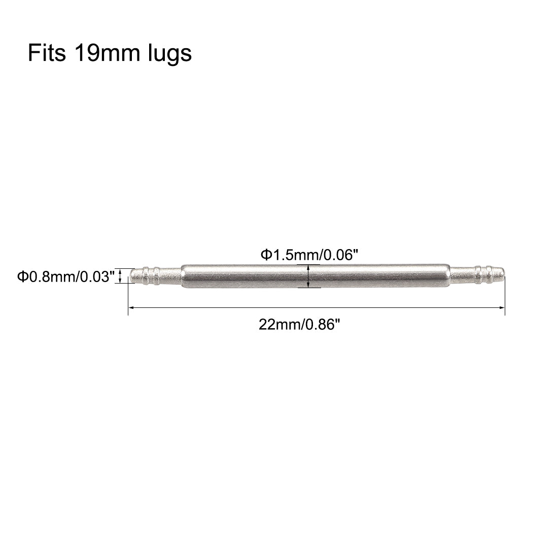 Harfington Spring Bar Pins Double Fringe Stainless Steel Watch Band Pins 8Pcs