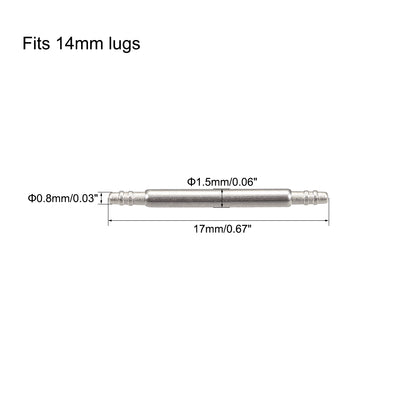 Harfington Spring Bar Pins Double Fringe 316 Stainless Steel for Watch Band 2Pcs