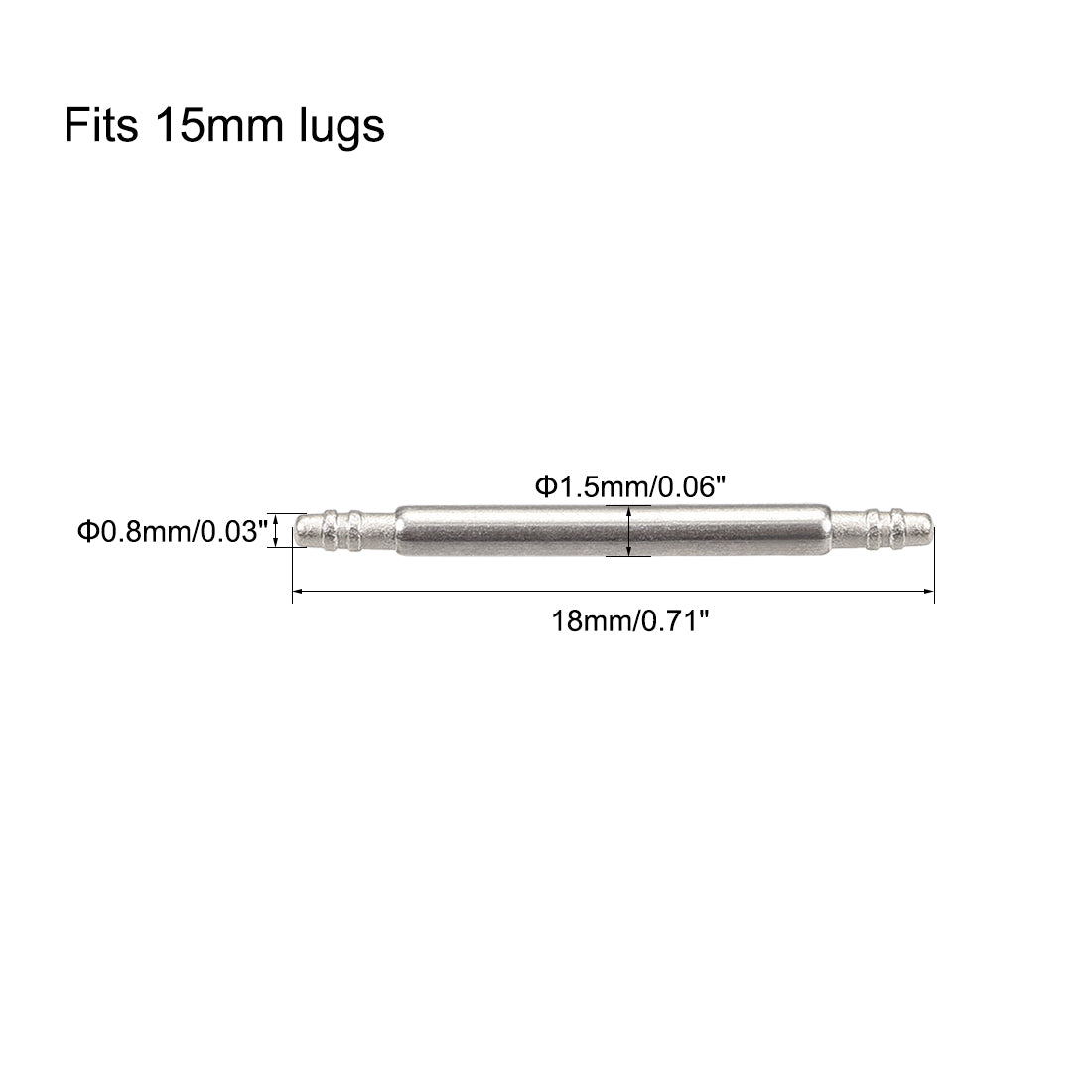 Harfington Spring Bar Pins Double Fringe 316 Stainless Steel for Watch Band 2Pcs