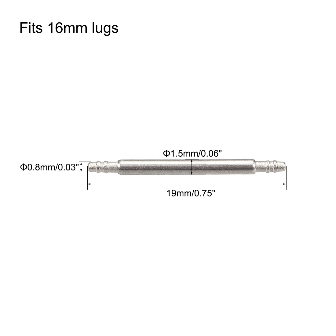 Harfington Spring Bar Pins Double Fringe 316 Stainless Steel for Watch Band 2Pcs