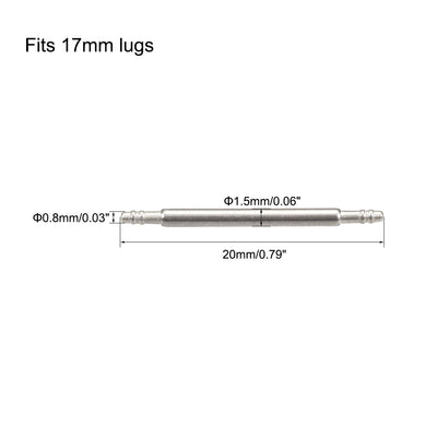 Harfington Spring Bar Pins Double Fringe 316 Stainless Steel for Watch Band 2Pcs