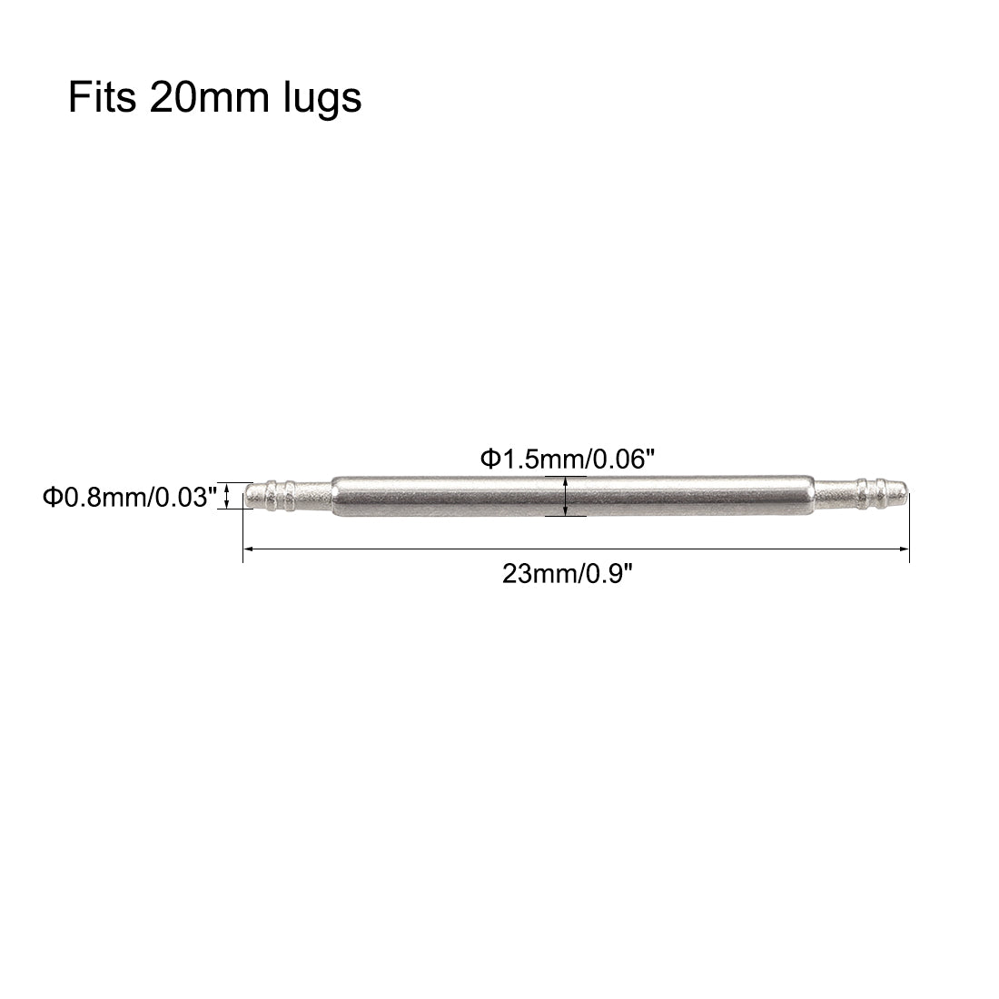 Harfington Spring Bar Pins Double Fringe 316 Stainless Steel for Watch Band 2Pcs