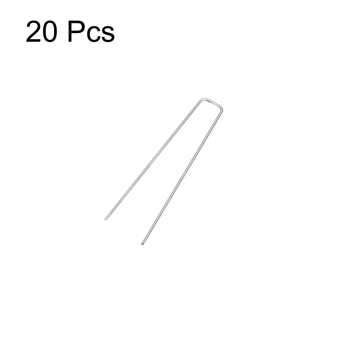 Harfington U-Shaped Garden Staples 150 x 25 x 3mm(LxWxD) 3mm Rod Dia Square 20pcs