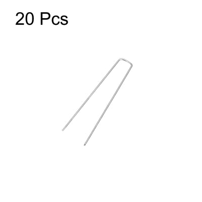 Harfington U-Shaped Garden Staples 150 x 25 x 3mm(LxWxD) 3mm Rod Dia Square 20pcs