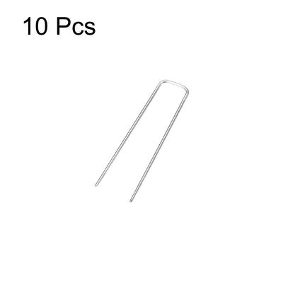 Harfington U-Shaped Garden Staples 150 x 30 x 3mm(LxWxD) 3mm Rod Dia Square 10pcs