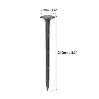 Harfington Plastic Garden Stakes Anchors Landscape Ground Nail 210mm 8.3-inch Black 30pcs