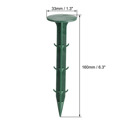 Harfington Plastic Garden Stakes Anchors Landscape Ground Nail 160mm 6.3-inch Green 20pcs