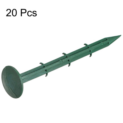 Harfington Plastic Garden Stakes Anchors Landscape Ground Nail 160mm 6.3-inch Green 20pcs