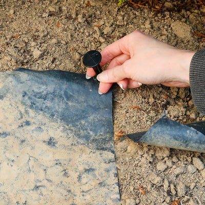 Harfington Plastic Garden Stakes Anchors Landscape Ground Nail 160mm 6.3-inch Green 20pcs