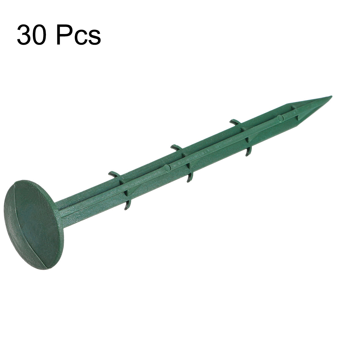Harfington Plastic Garden Stakes Anchors Landscape Ground Nail 160mm 6.3-inch Green 30pcs