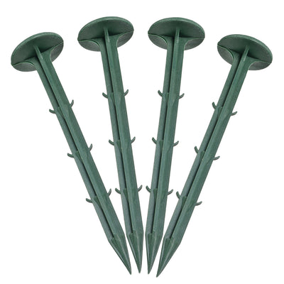 Harfington Plastic Garden Stakes Anchors Landscape Ground Nail 160mm 6.3-inch Green 30pcs